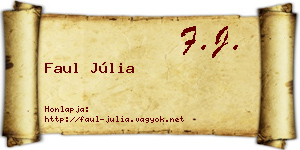 Faul Júlia névjegykártya